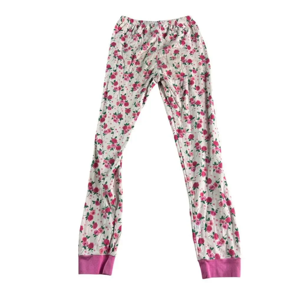Janie and Jack Girls Pajama Set Size 10 Pink Floral 100% Cotton Short Sleeve